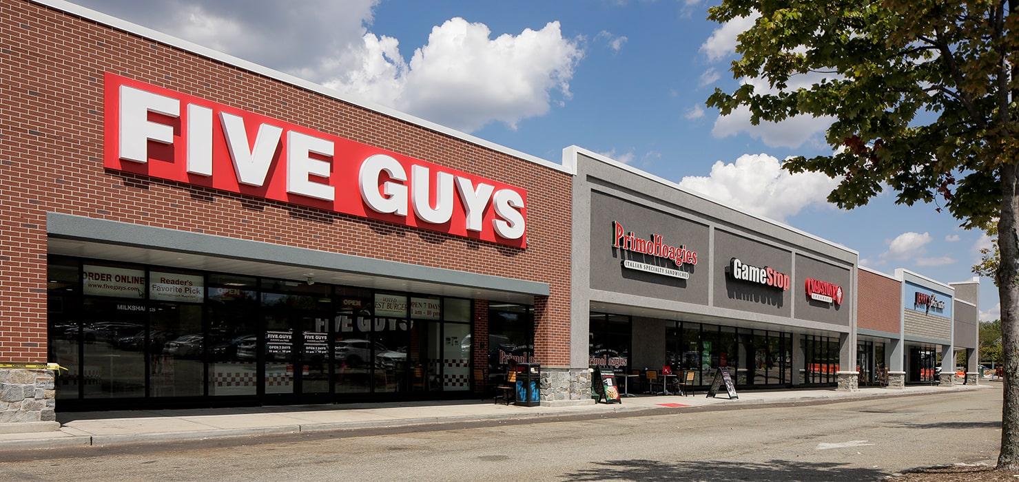 Essex green town center five guys entrance